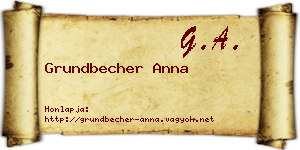 Grundbecher Anna névjegykártya